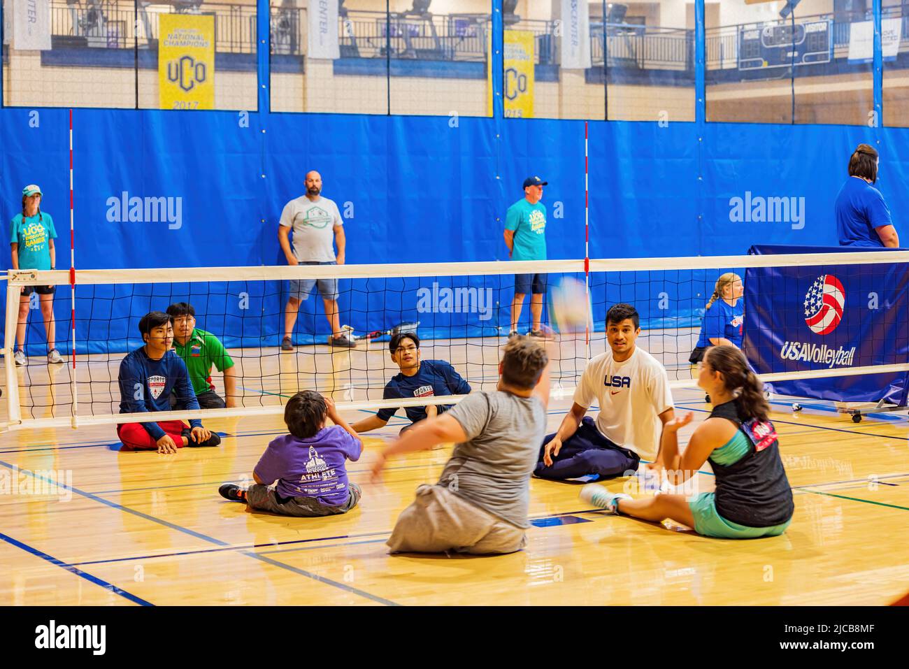 Oklahoma, JUN 11 2022 - Sitting volleyball of UCO Endeavor Games Stock Photo