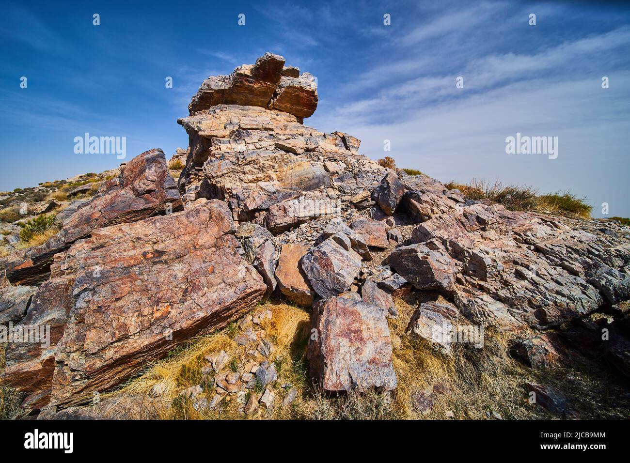 Majestic piles of rock formations in colorful desert landscape mountain ...