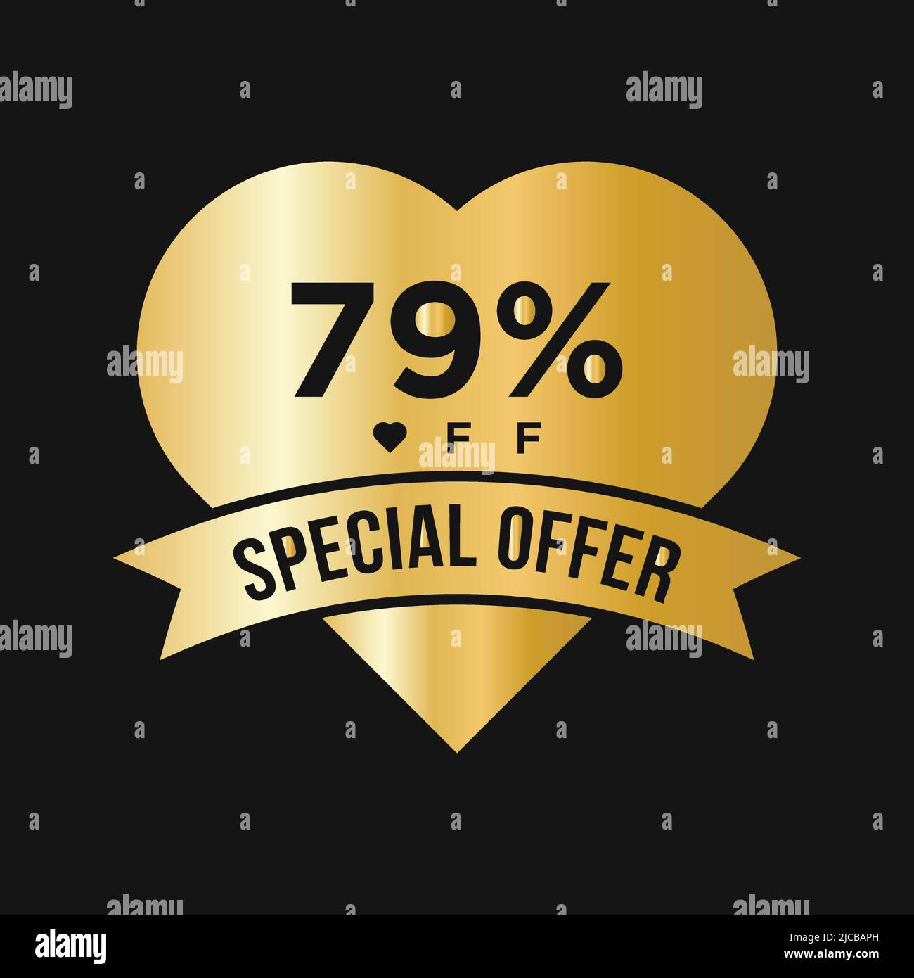 79% OFF Sale Discount Promotion Banner. Special Offer, Event, Valentine ...