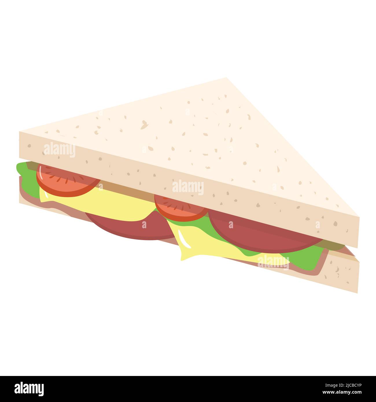 Sandwich Bread Breakfast Flat Design Illustration Icon Stock Vector ...