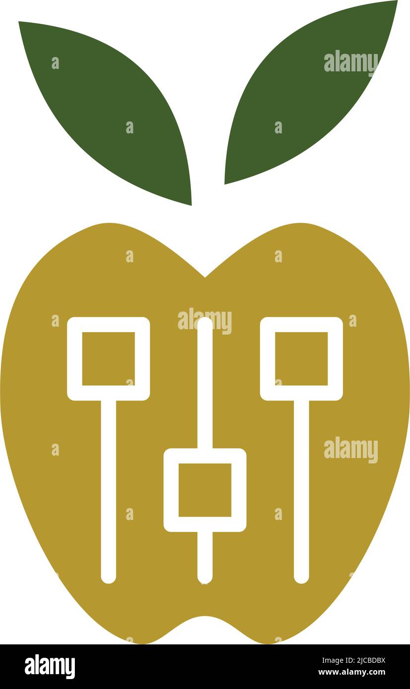 apple control setting logo Icon Illustration Brand Identity Stock Vector