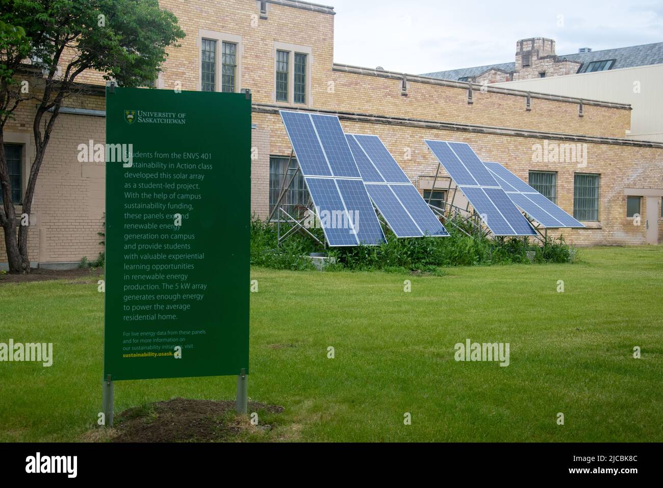 Environmental Studies Solar Array Research Project, University of Saskatchewan, Main Campus, Saskatoon, Saskatchewan. Stock Photo
