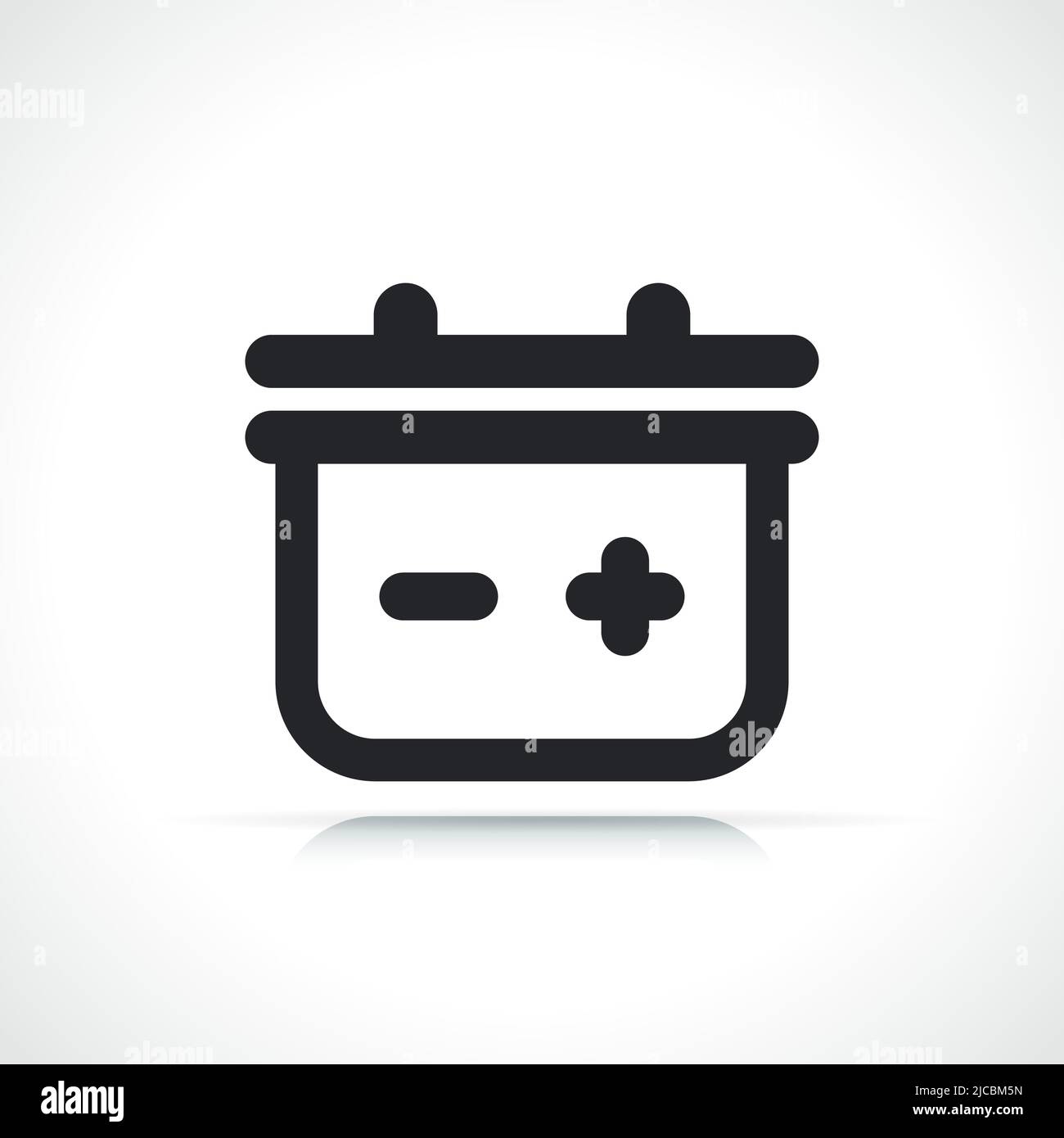 car battery line icon isolated black illustration Stock Vector