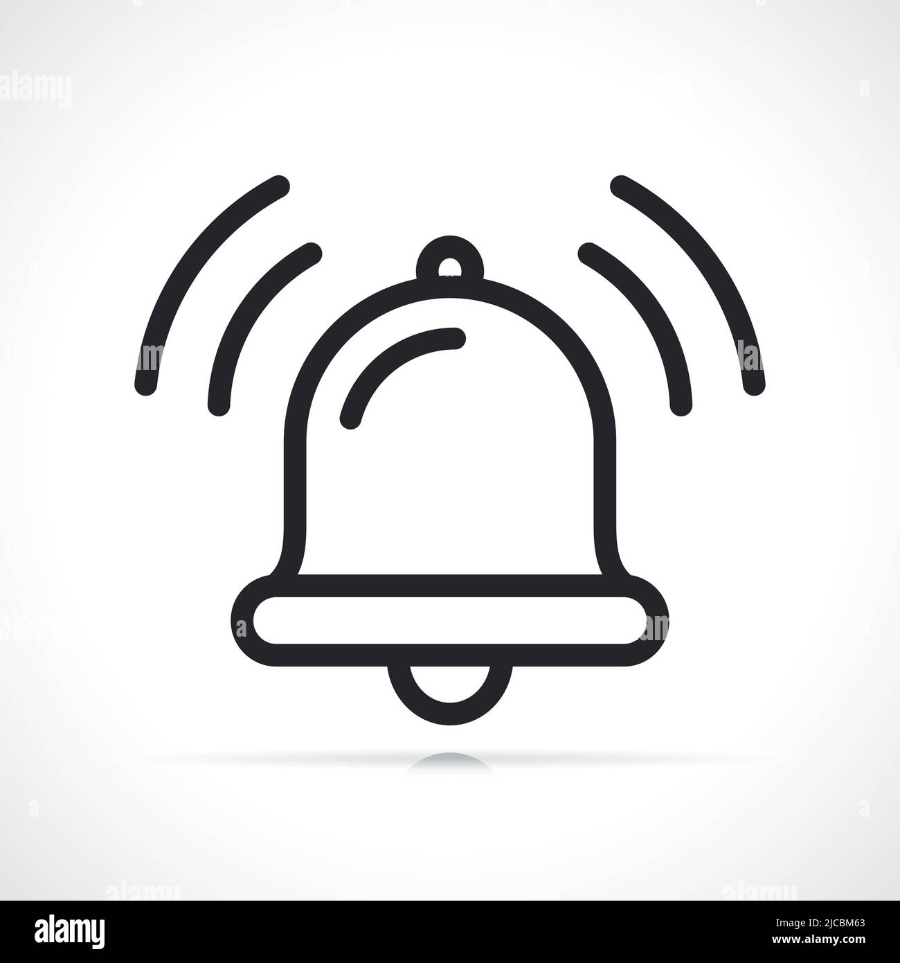 ringing bell thin line icon isolated illustration Stock Vector