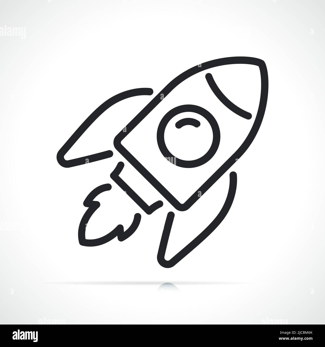 rocket or space ship thin line icon Stock Vector