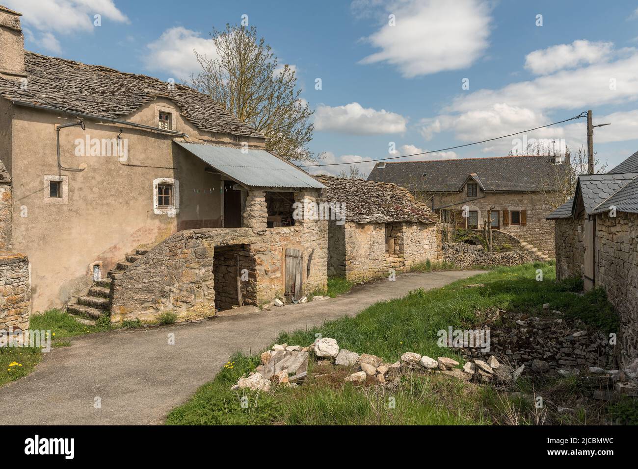 Farm in a village in the Cevennes, Occitania, France Stock Photo