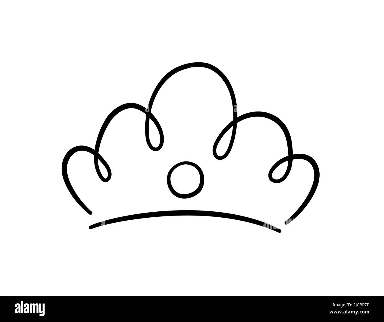 Hand drawn doodle crown. King crown sketch. Majestic tiara. King and