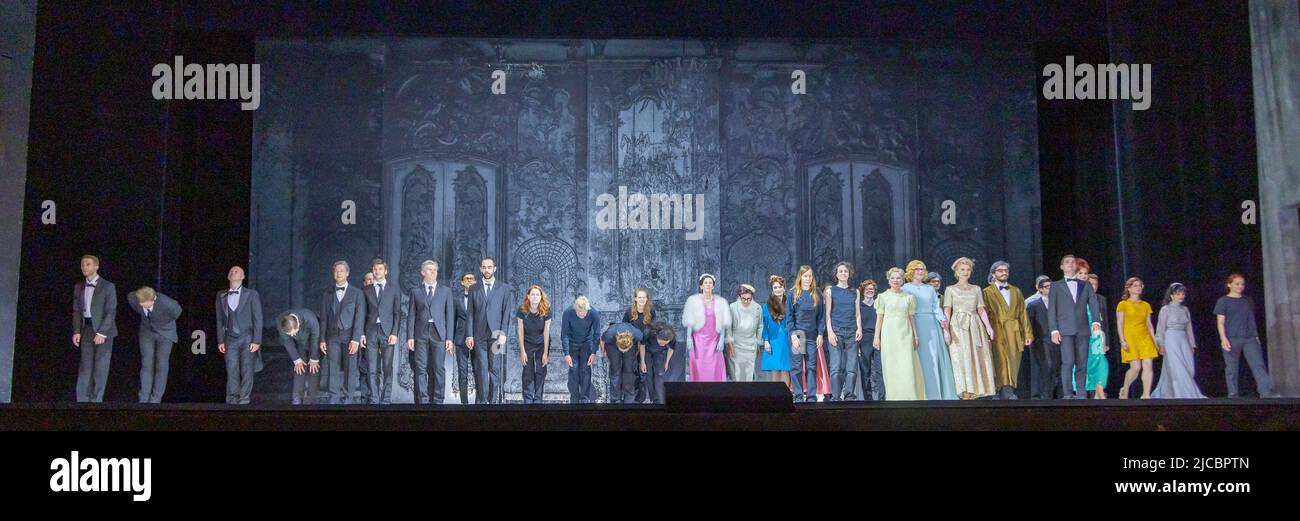 Curtain call of cast at Der Rosenkavalier, Nationaltheater, Munich Opera House, Bavaria, Germany. Stock Photo