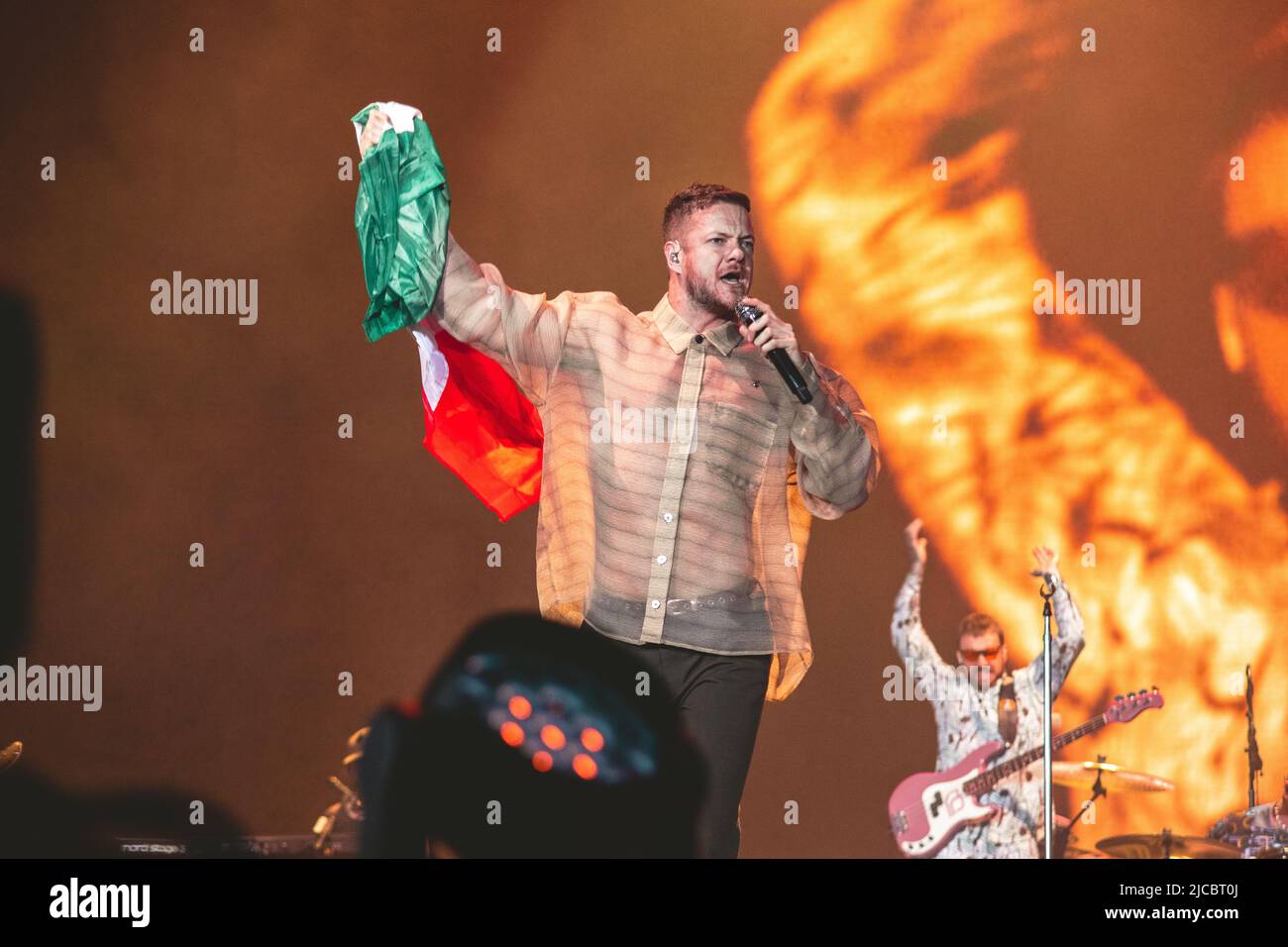 11/06/2022 - American pop band IMAGINE DRAGONS playing live at I-Days 2022 in Milan, Italy Stock Photo