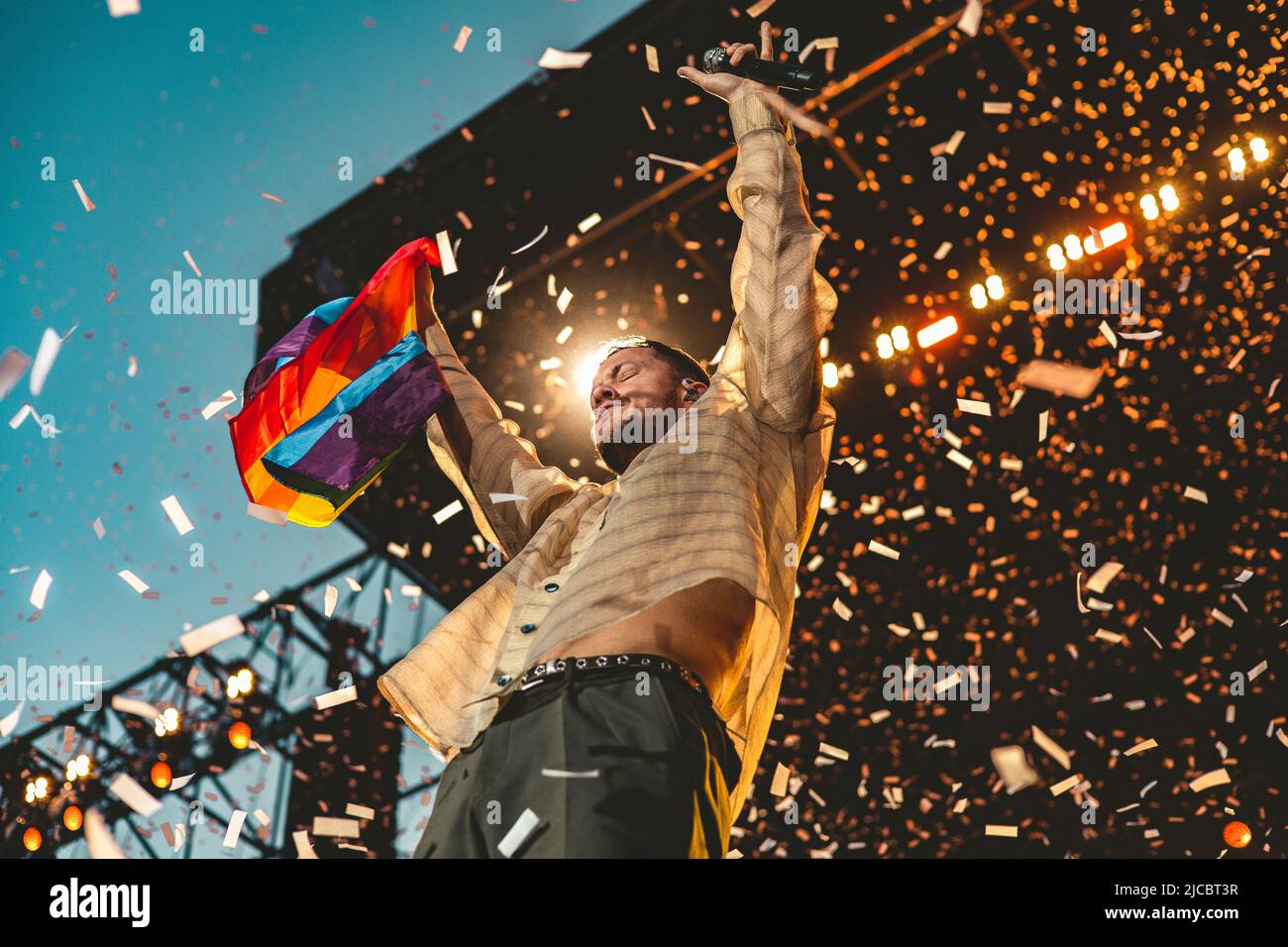 11/06/2022 - American pop band IMAGINE DRAGONS playing live at I-Days 2022 in Milan, Italy Stock Photo