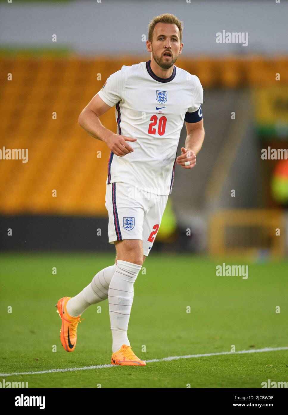 11 Jun 2022 - England v Italy - UEFA Nations League - Group 3 - Molineux Stadium Harry Kane during the match against Italy. Picture Credit : © Mark Pain / Alamy Live News Stock Photo