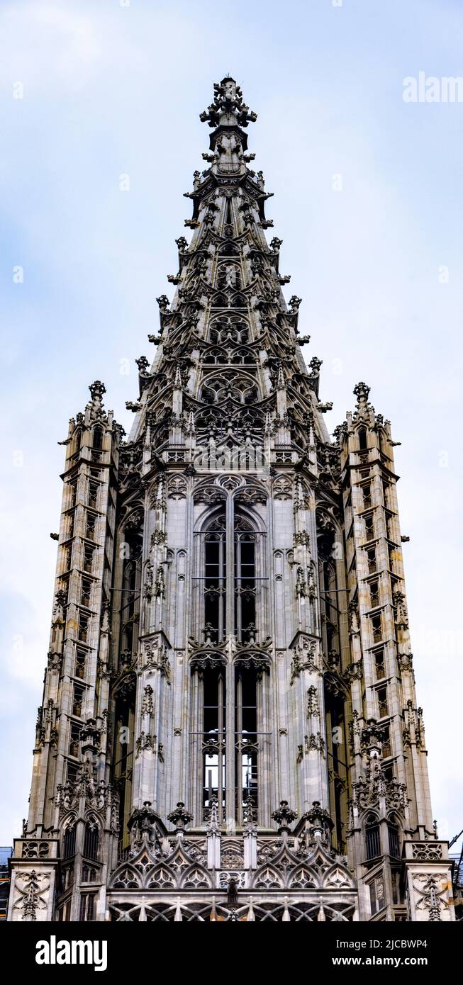 detail of spire, Ulm Minster church, Ulm, Baden-Württemberg, Germany Stock Photo