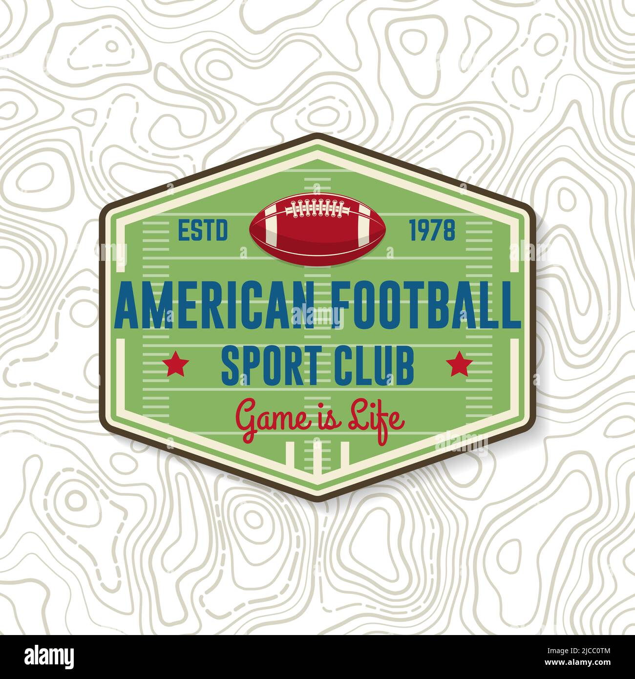 American football or rugby club badge. Vector. Concept for shirt, logo, print, stamp, tee, embroidery patch. Vintage typography design with american Stock Vector