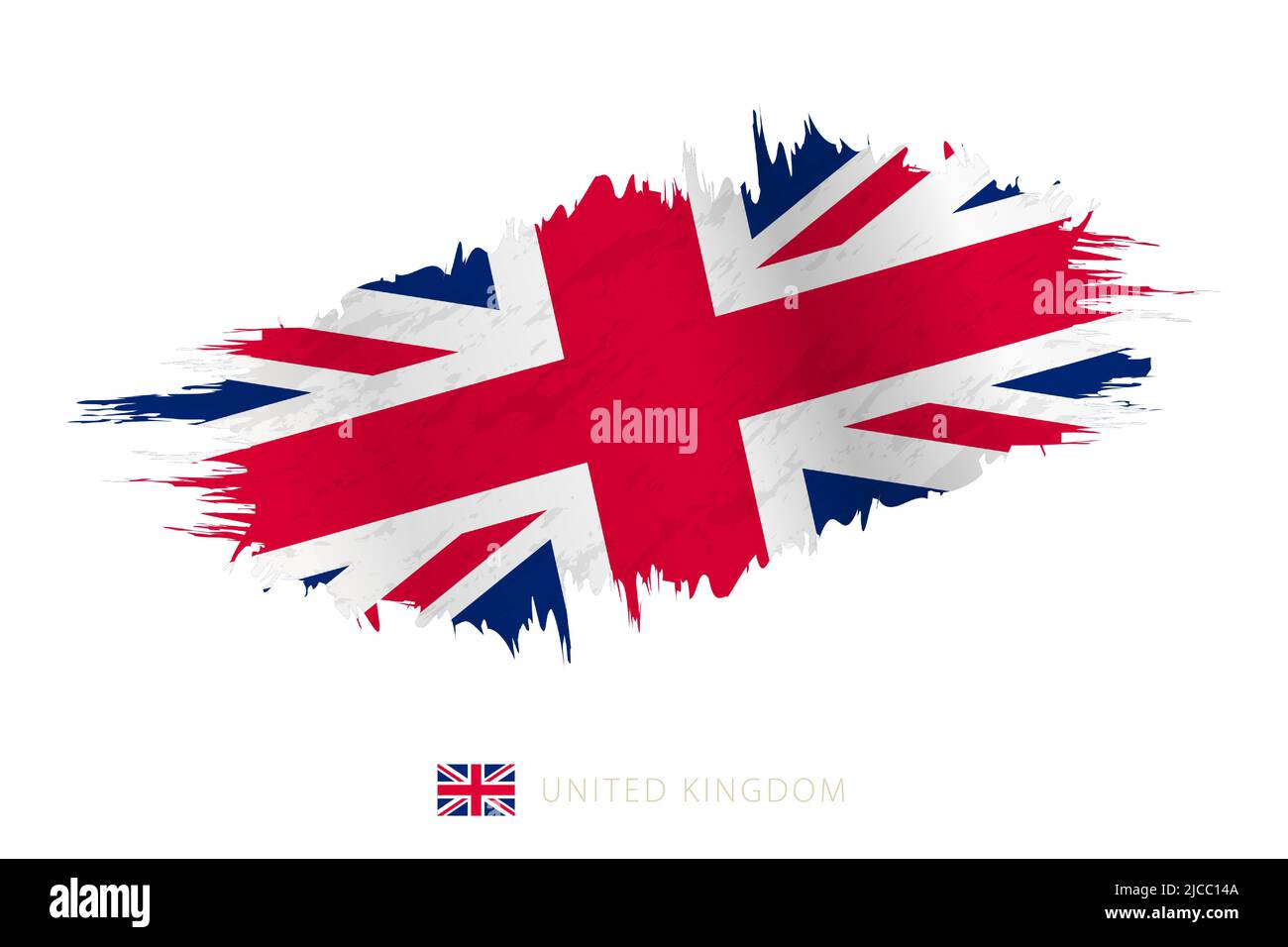Painted brushstroke flag of United Kingdom with waving effect. Vector ...