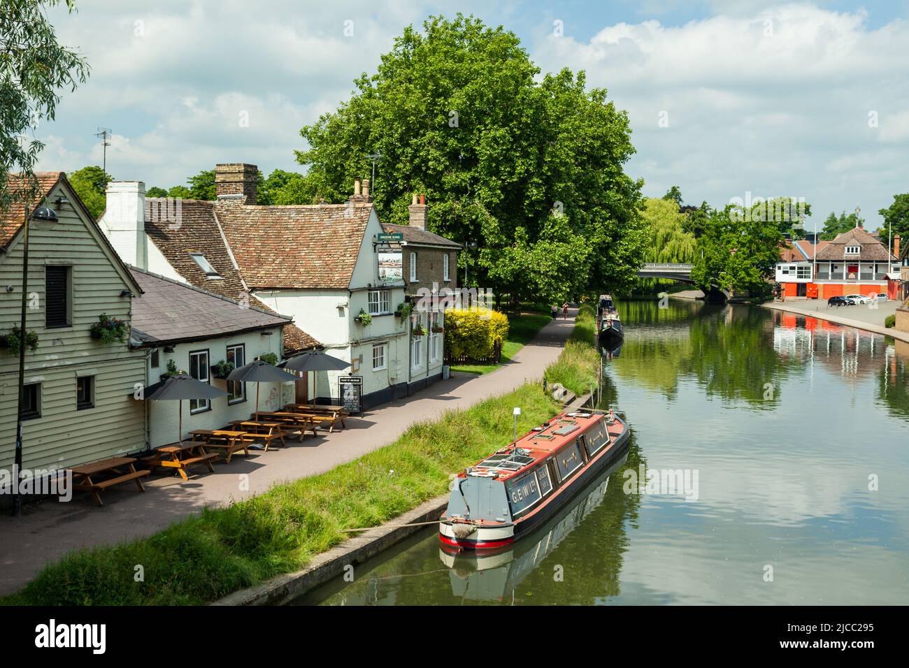 Spring midday on river Cam in Cambridge, England. Stock Photo