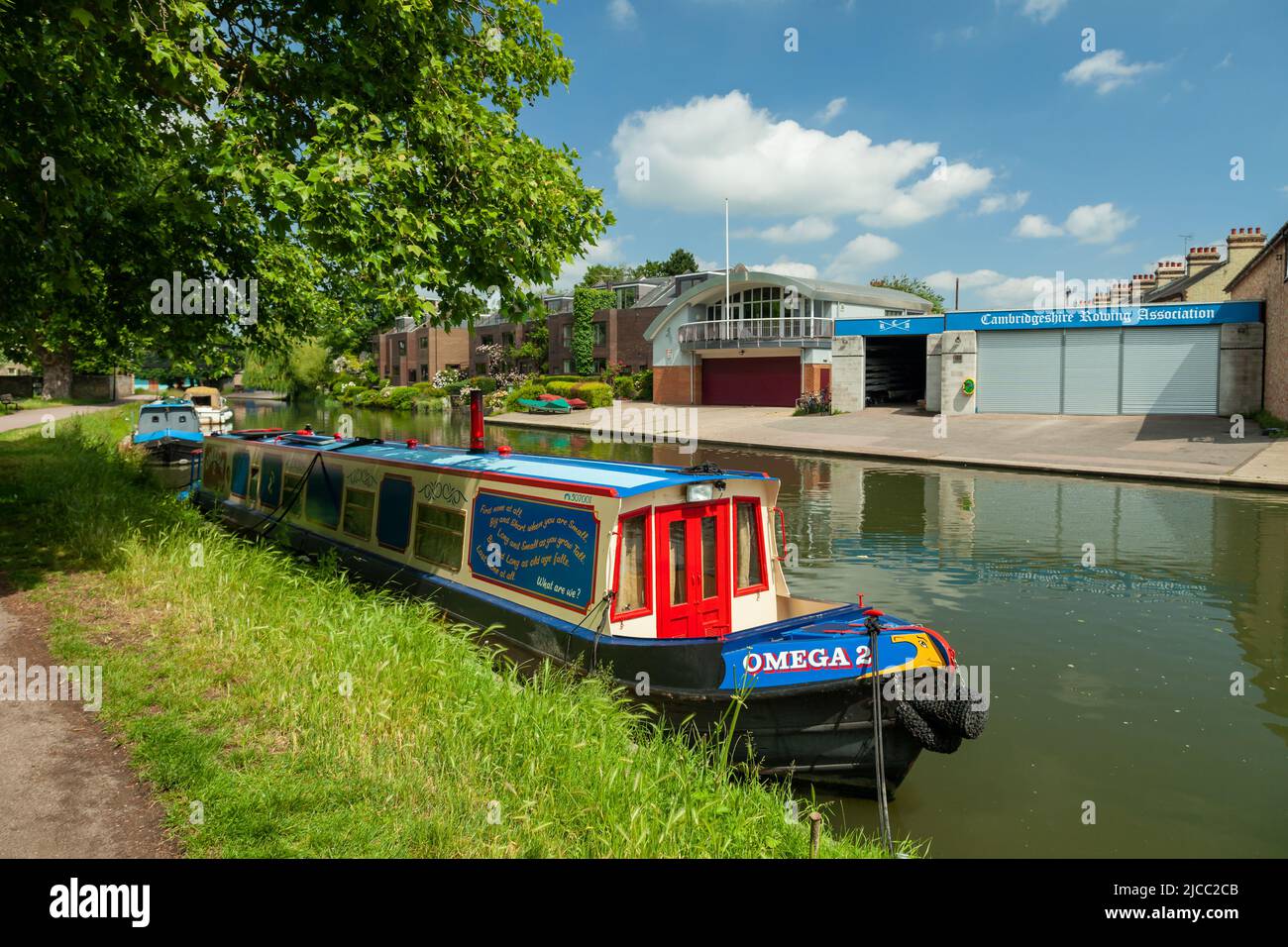Houseboat on river Cam in Cambridge, England. Stock Photo