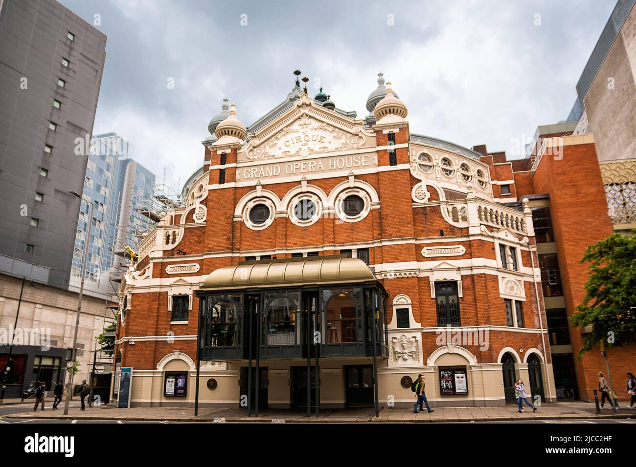 Belfast, United Kingdom - May 21, 2022: Facade of the Grand Opera House theater in Belfast, Northern Ireland. Stock Photo