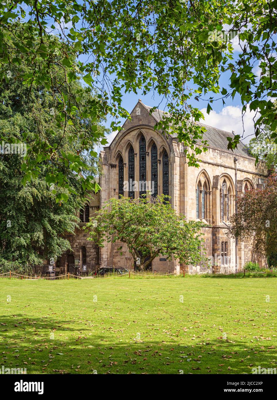 The 19th Century York Minster Library. Seen from across a lawn there