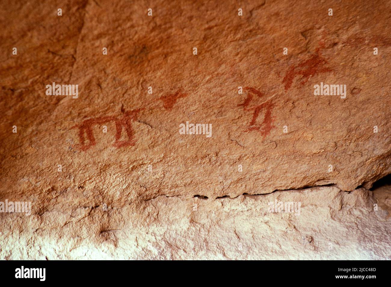 Famous prehistoric rock paintings of Tassili N'Ajjer, Algeria, north Africa 1973 Tassili N'Ajjer National Park Stock Photo