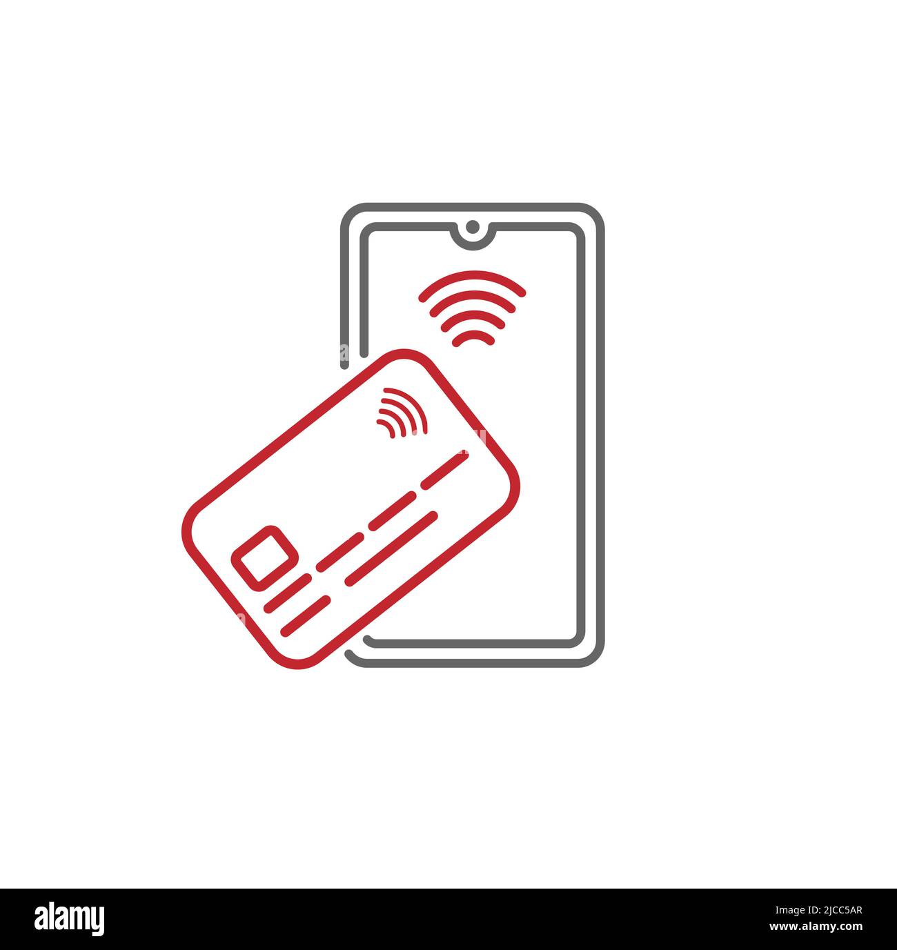 Contactless payment method by bank credit or debit card via mobile