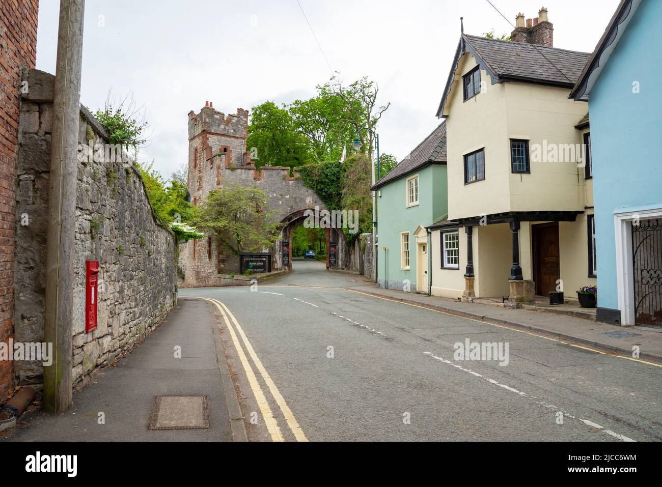 Castle Street and the entrance to Ruthin Castle Hotel, Ruthin