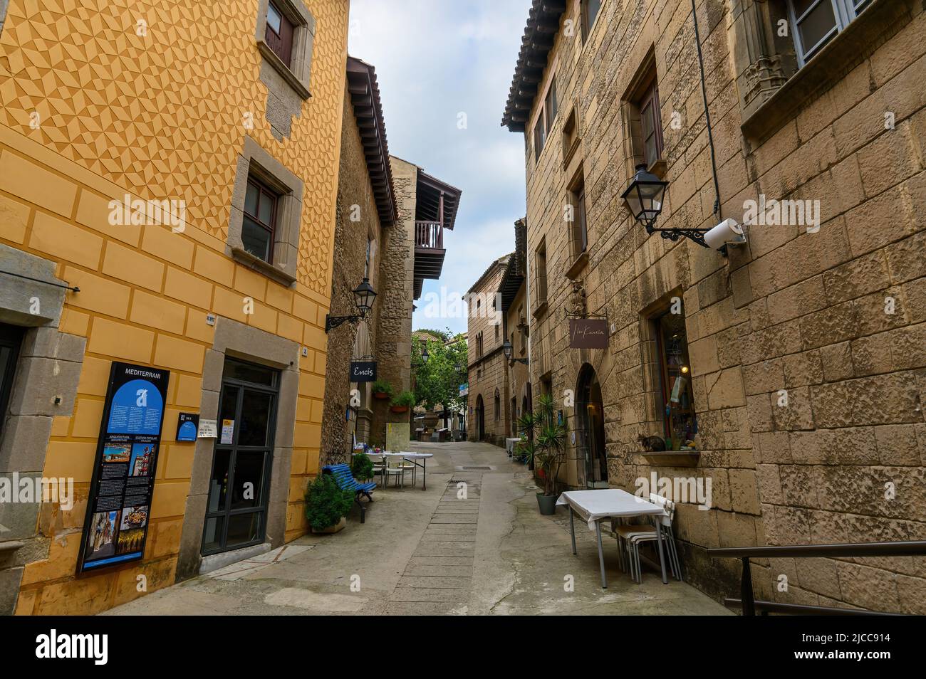 Barcelona, Spain. Poble Espanyol - Open-air museum, built in 1929, with ...