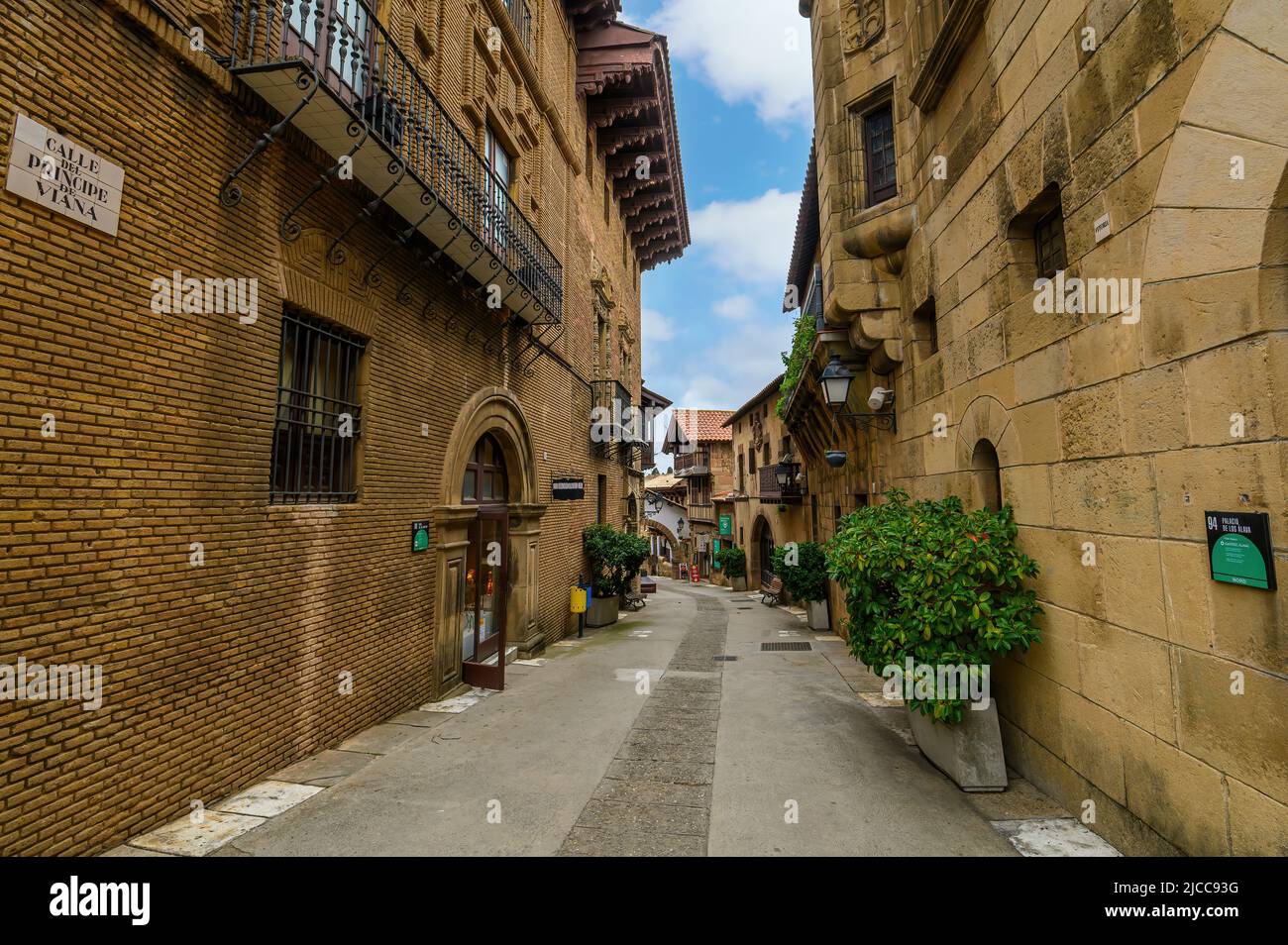 Barcelona, Spain. Poble Espanyol - Open-air museum, built in 1929, with ...