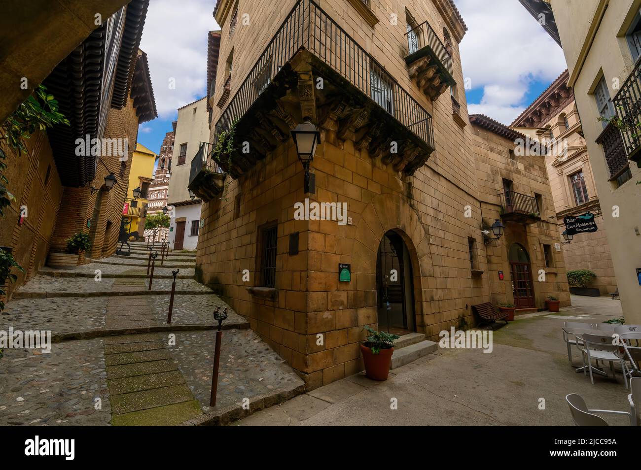 Barcelona, Spain. Poble Espanyol - Open-air museum, built in 1929, with ...