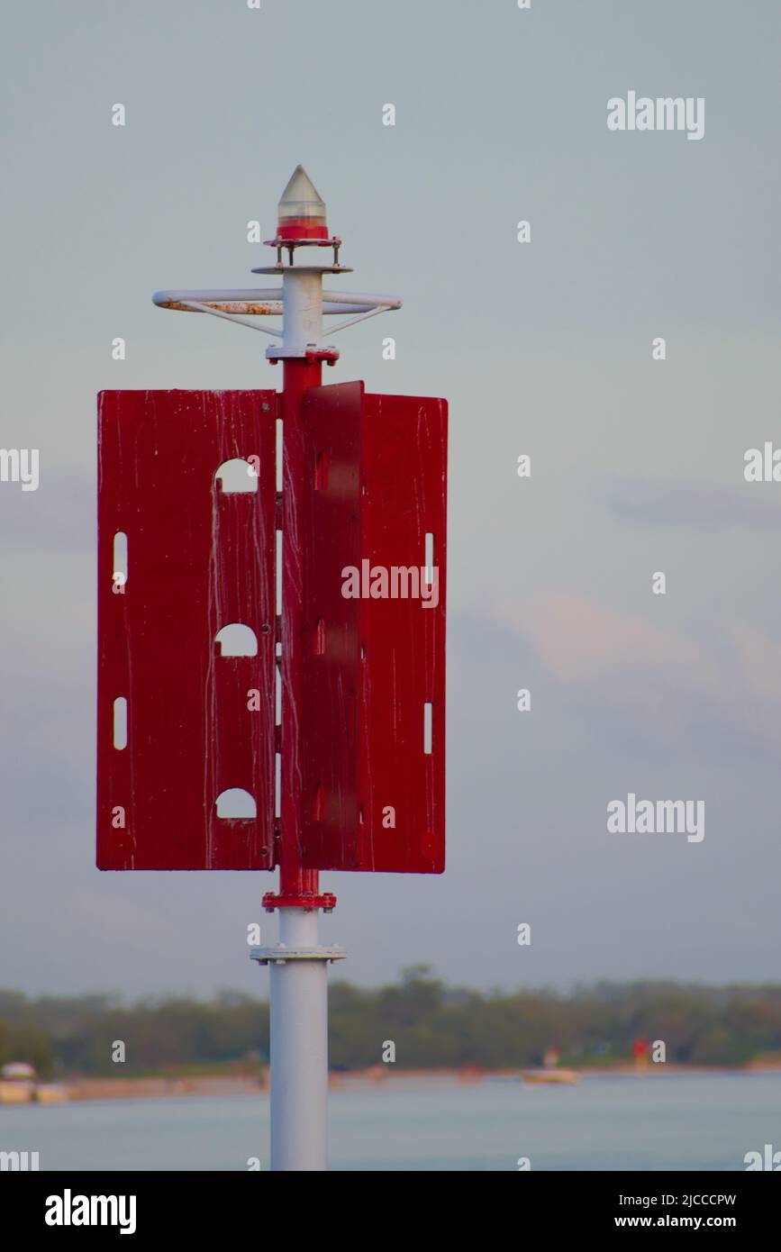 Red channel marker in river Stock Photo Alamy