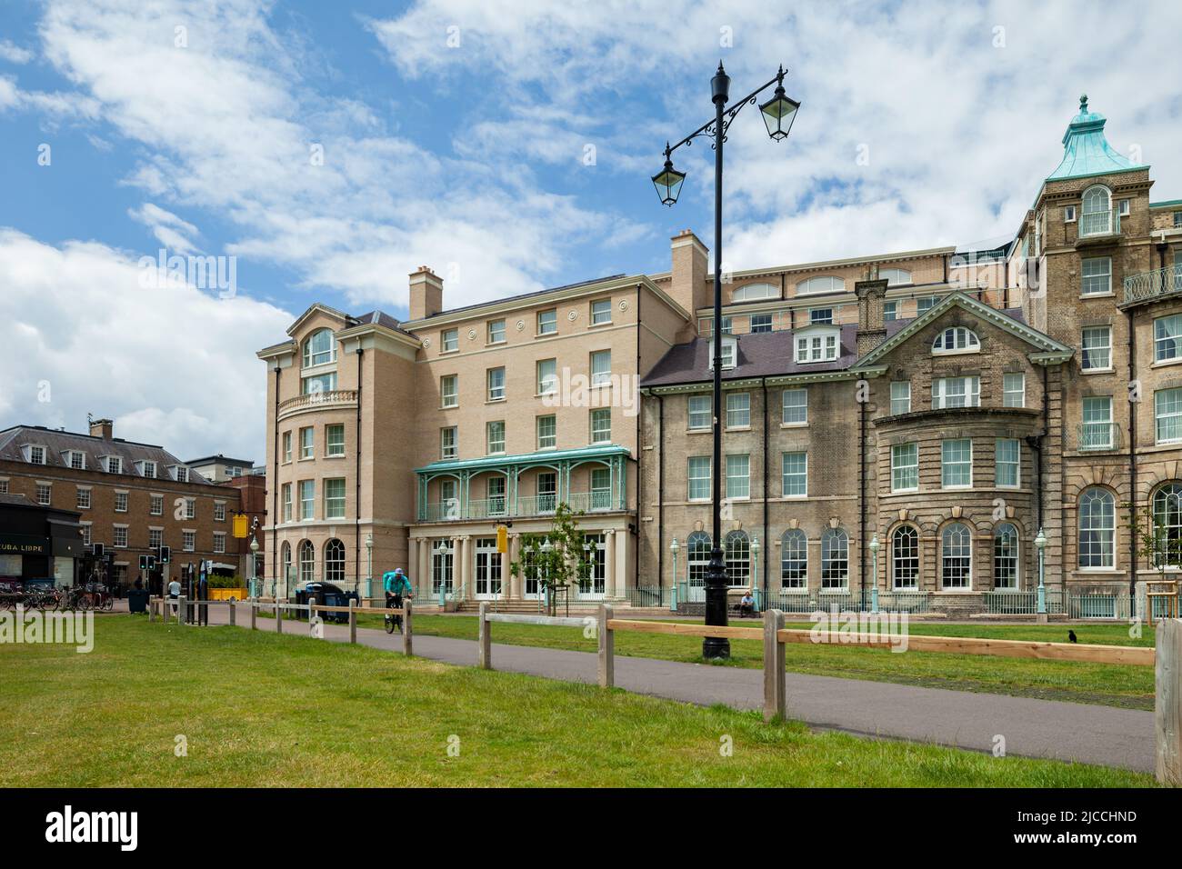 Spring afternoon at University Arms Hotel in Cambridge, England. Stock Photo