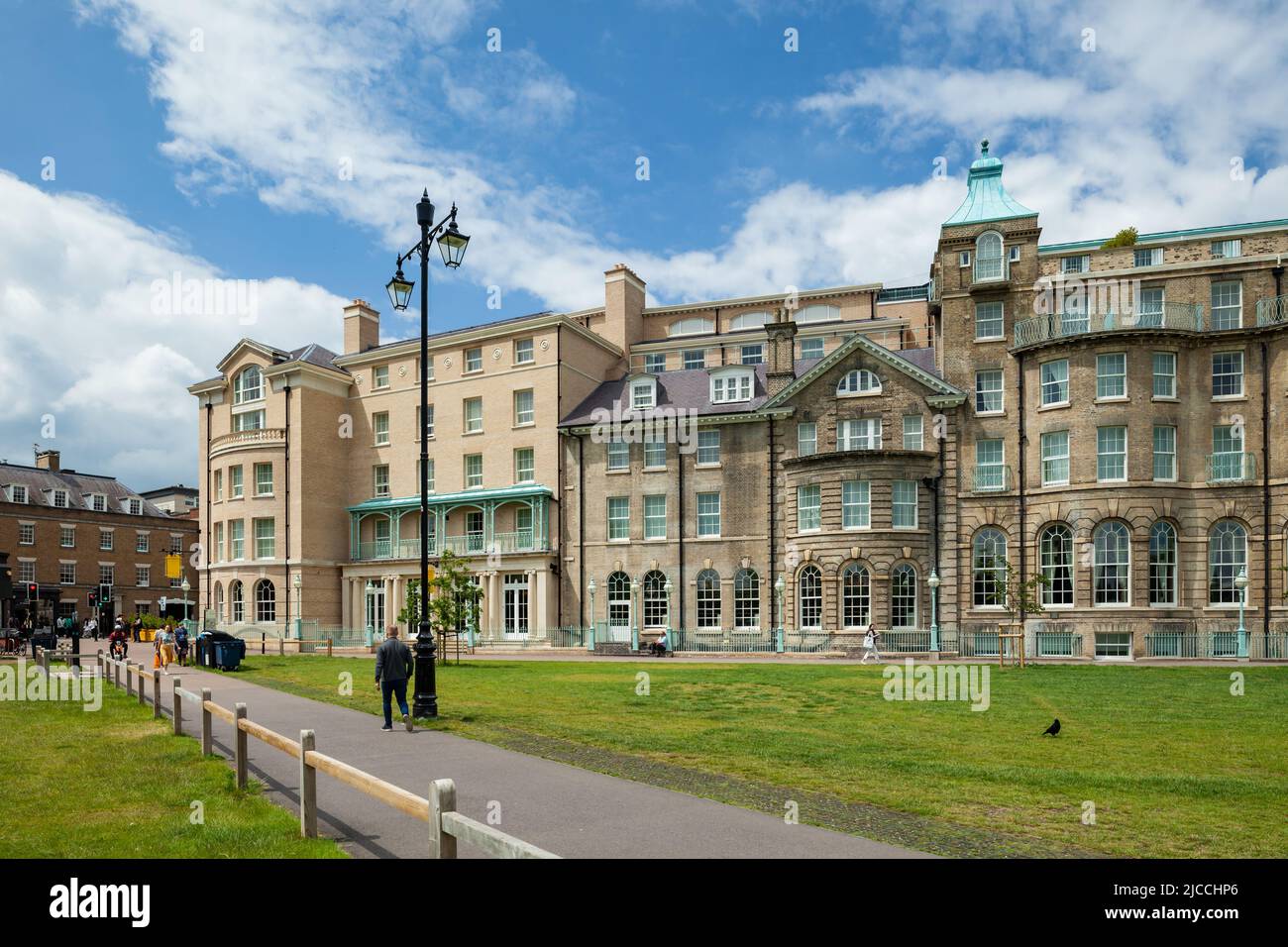 Spring afternoon at University Arms hotel in Cambridge, England. Stock Photo
