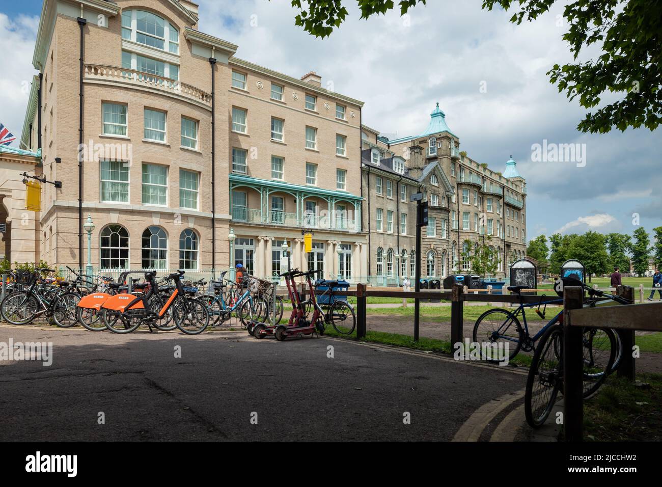 Spring afternoon at University Arms Hotel in Cambridge, England. Stock Photo