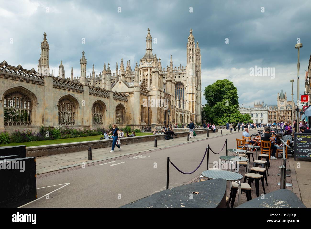 Stormy skies over King's College, part of Cambridge University. Cambridge, England. Stock Photo