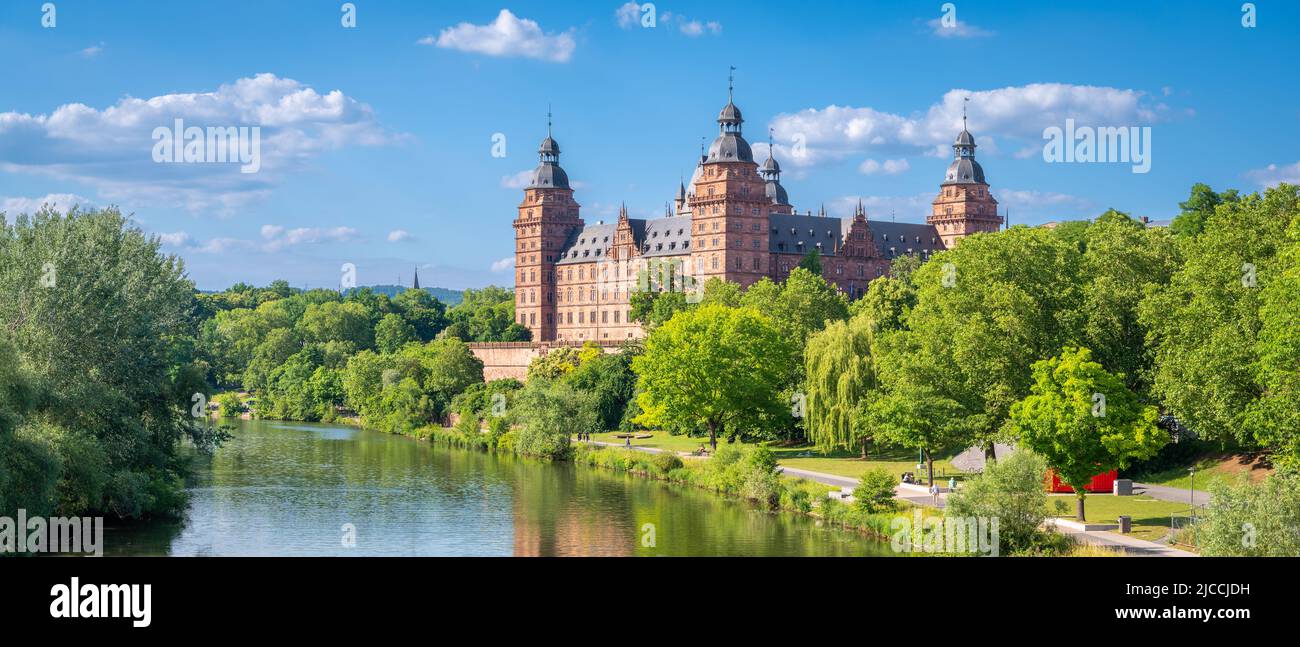 Panoramiv View of Aschaffenburg at a sunny summer day - Germany Stock Photo