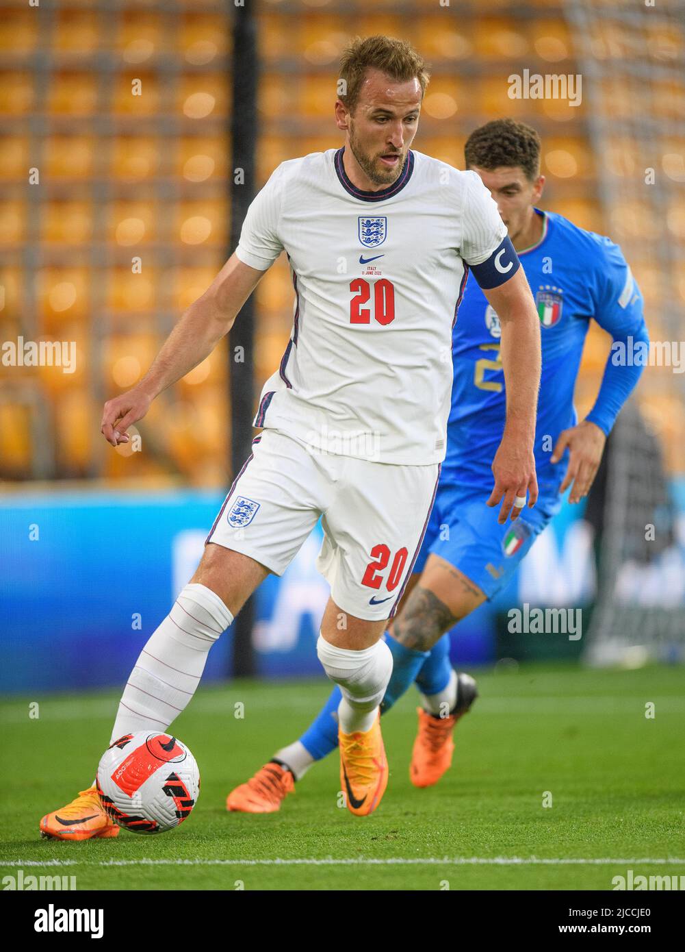 11 Jun 2022 - England v Italy - UEFA Nations League - Group 3 - Molineux Stadium  Harry Kane during the match against Italy. Picture Credit : © Mark Pain / Alamy Live News Stock Photo