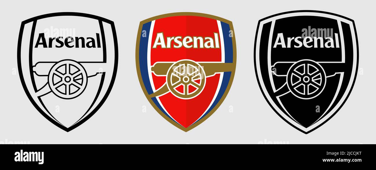 The emblem of Arsenal Football Club. Engraving print Stock Vector