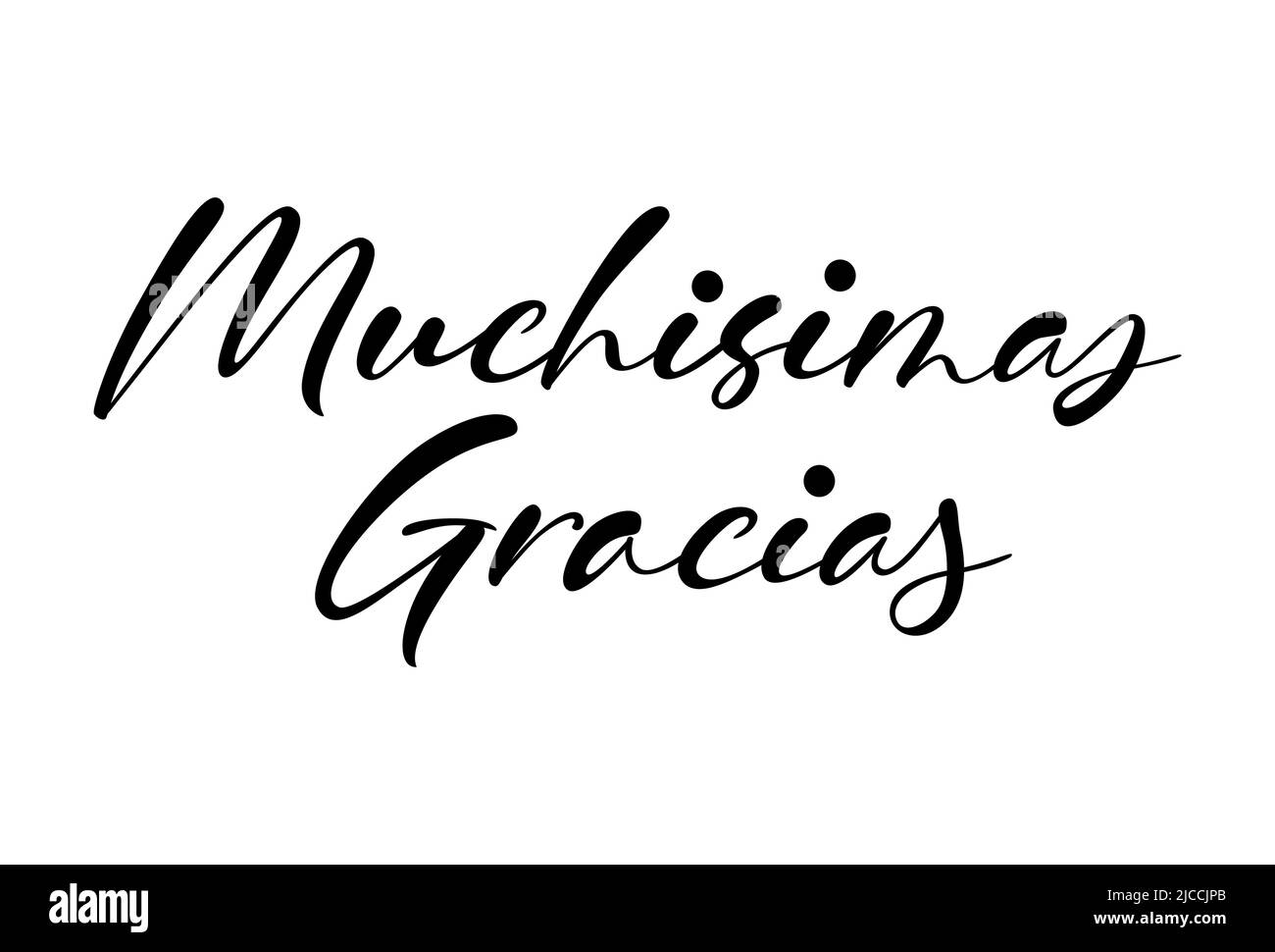 Gracias calligraphy spain text. Hand lettering spanish word thank you. Lettering postcard design in script style. Vector isolated illustration Stock Vector