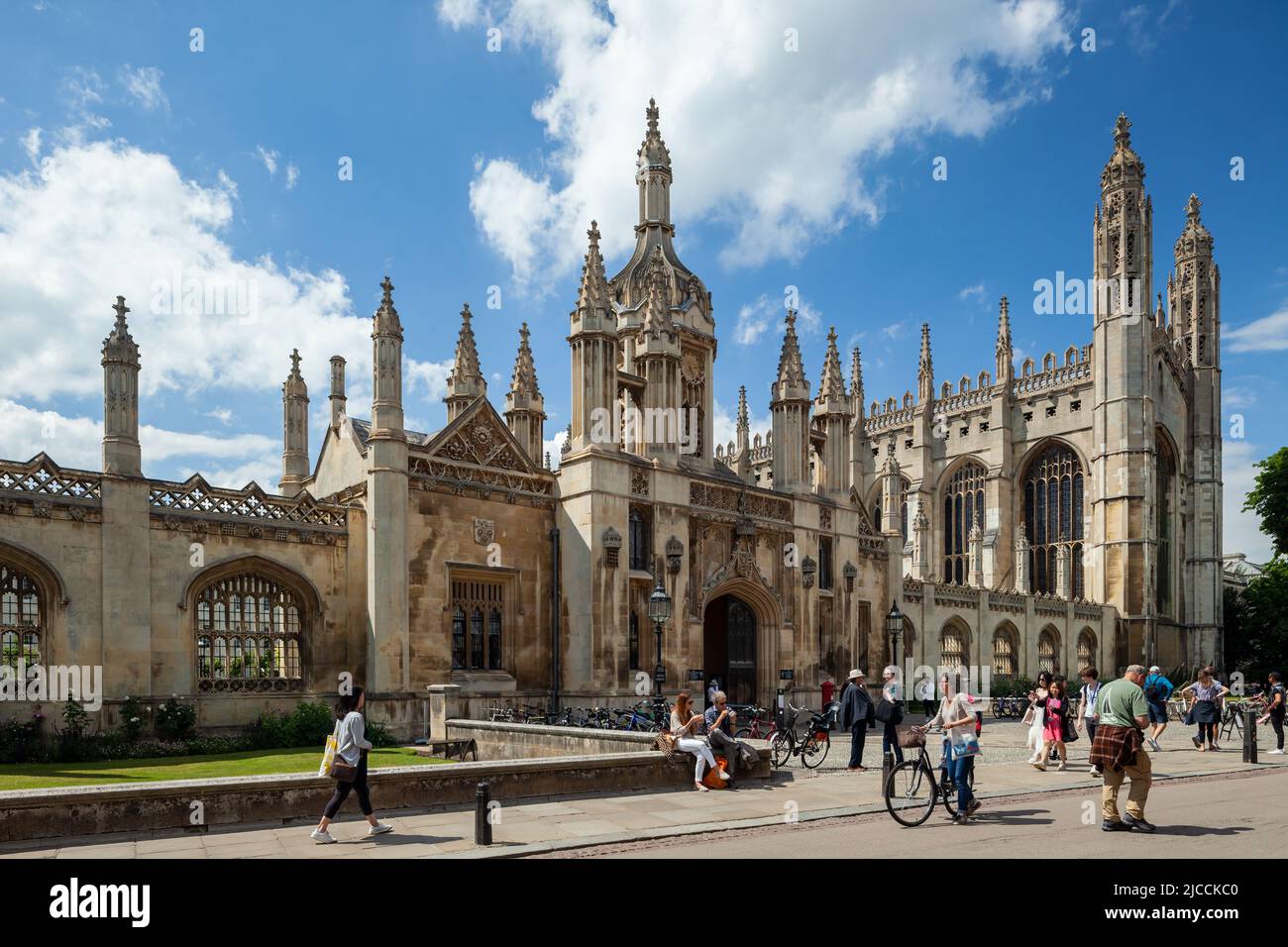 Spring afternoon at King's College in Cambridge, England. Stock Photo