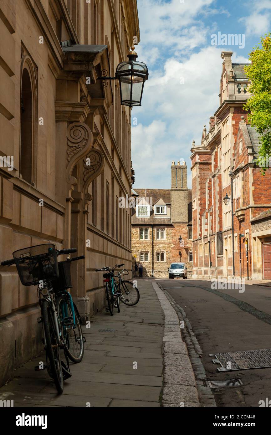 Trinity Street in Cambridge, England. Stock Photo