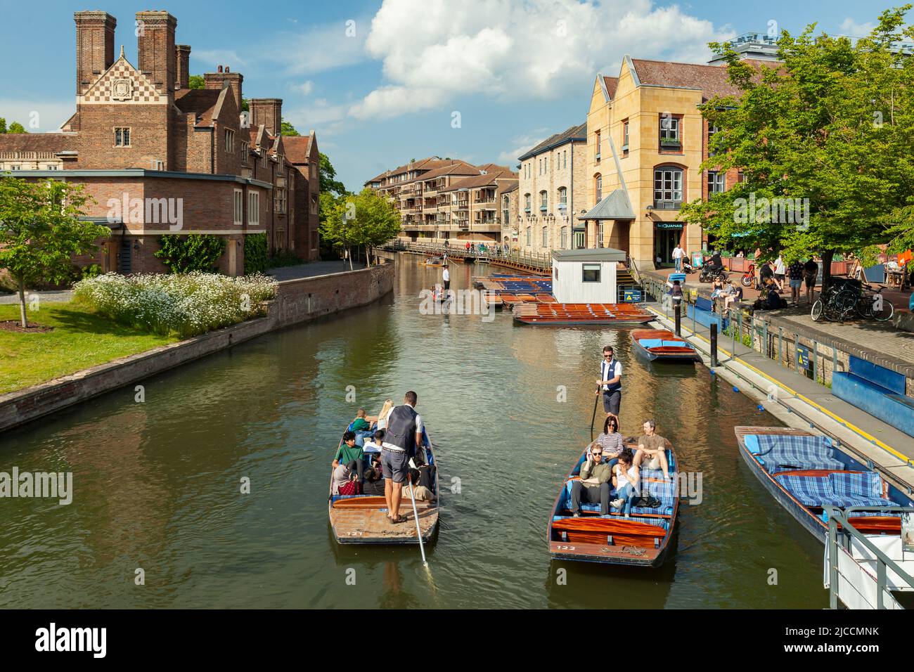 Spring afternoon on river Cam in Cambridge, England. Stock Photo