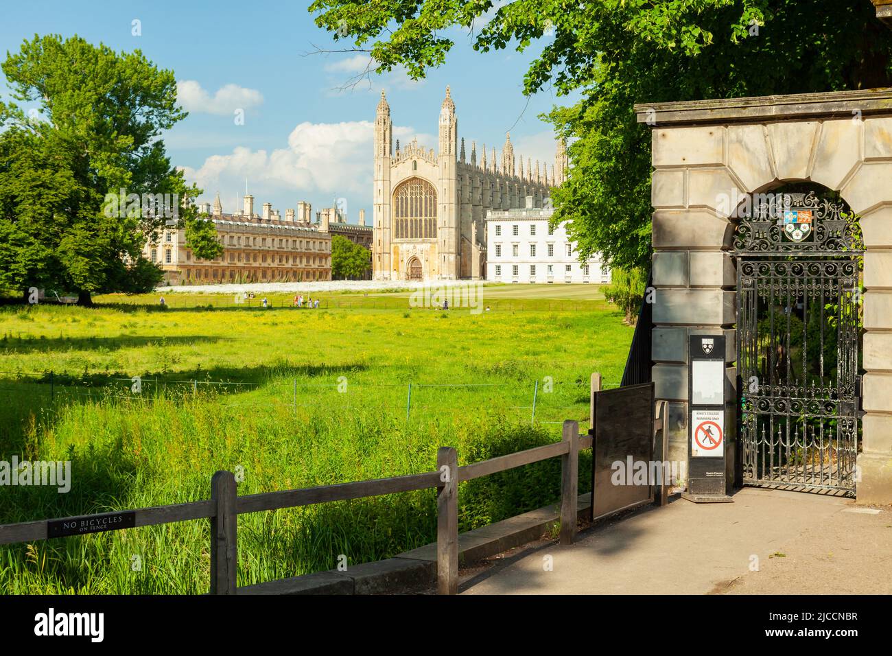 Spring afternoon at King's College in Cambridge, England. Stock Photo