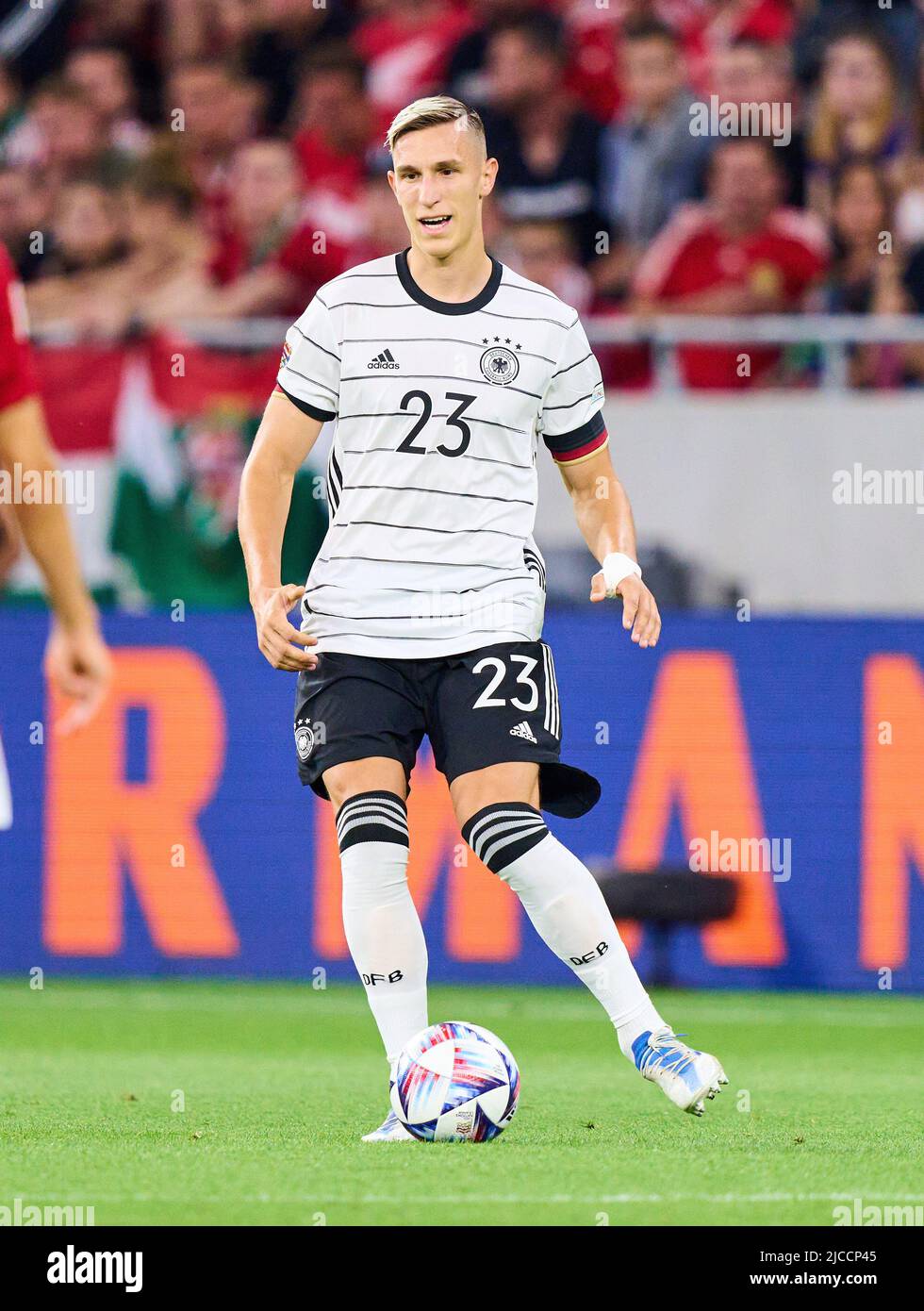Nico Schlotterbeck, DFB 23  in the UEFA Nations League 2022 match HUNGARY - GERMANY 1-1  in Season 2022/2023 on Juni 11, 2022  in Budapest, Hungary.  © Peter Schatz / Alamy Live News Stock Photo