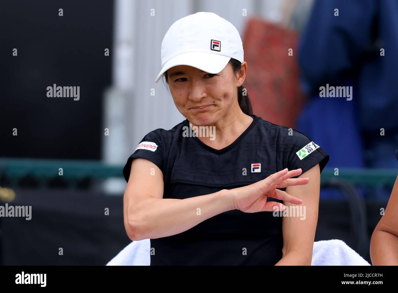 11th June 2022; Nottingham Tennis Centre, Nottingham, England: Rothesay Open Nottingham Lawn Tennis tournament; Shuko Aoyama during the woman&#x2019;s doubles semi finals Stock Photo