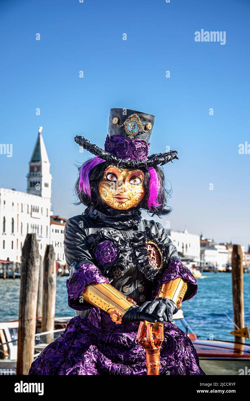 Venice Carnival Poseure Stock Photo