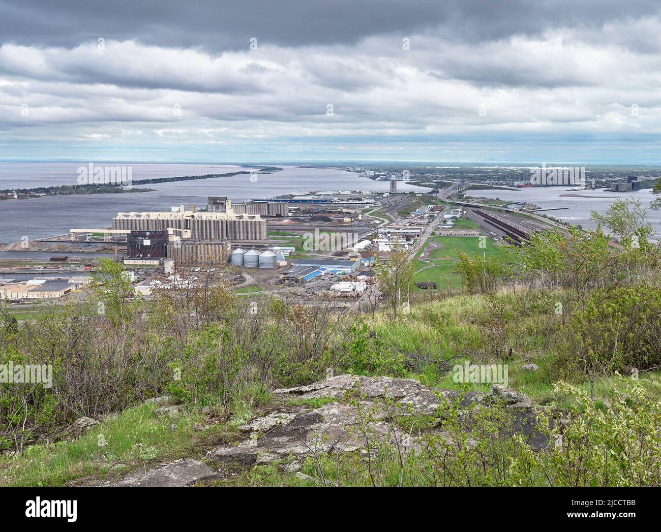 Lake Superior harbor at Duluth, Minnesota and Superior, Wisconsin Stock