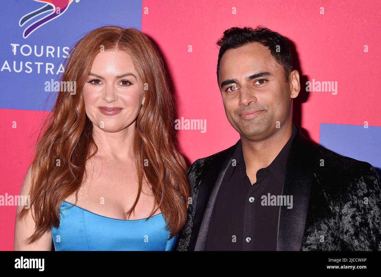 LOS ANGELES, CA - JUNE 11: (L-R) Isla Fisher and Tushar Apte attend G