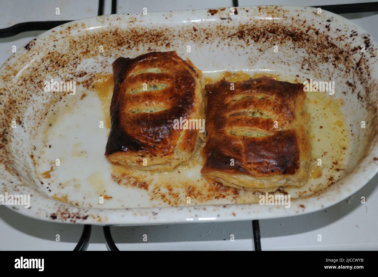 Kastrup/Copenhagen/Denmark/ 09 June 2022/Salmon fish dish encrouted