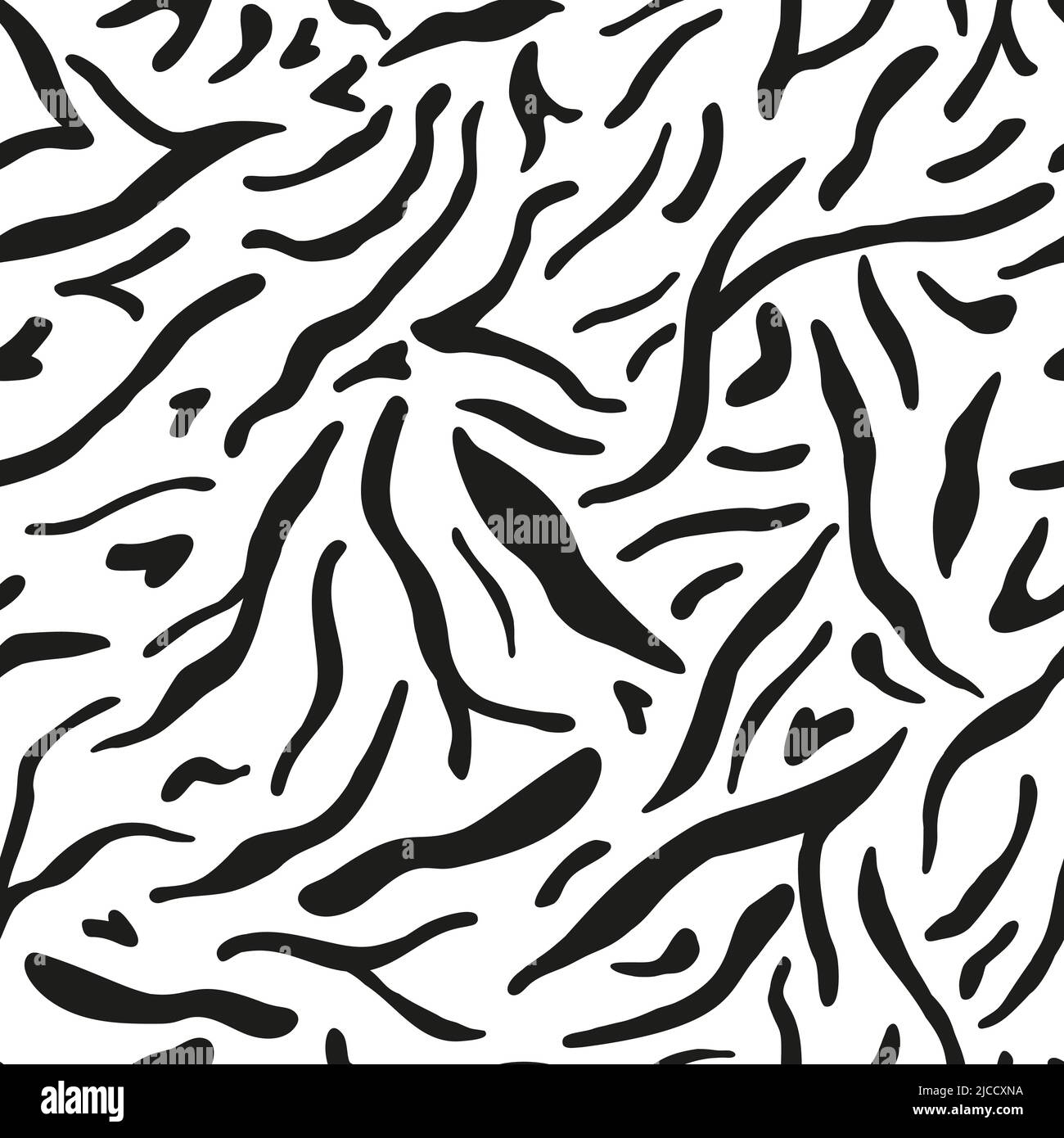 Seamless pattern animals striped on white background. Monochrome fur wild animals tiger or zebra. Abstract texture mammals. Vector repeated texture fo Stock Vector