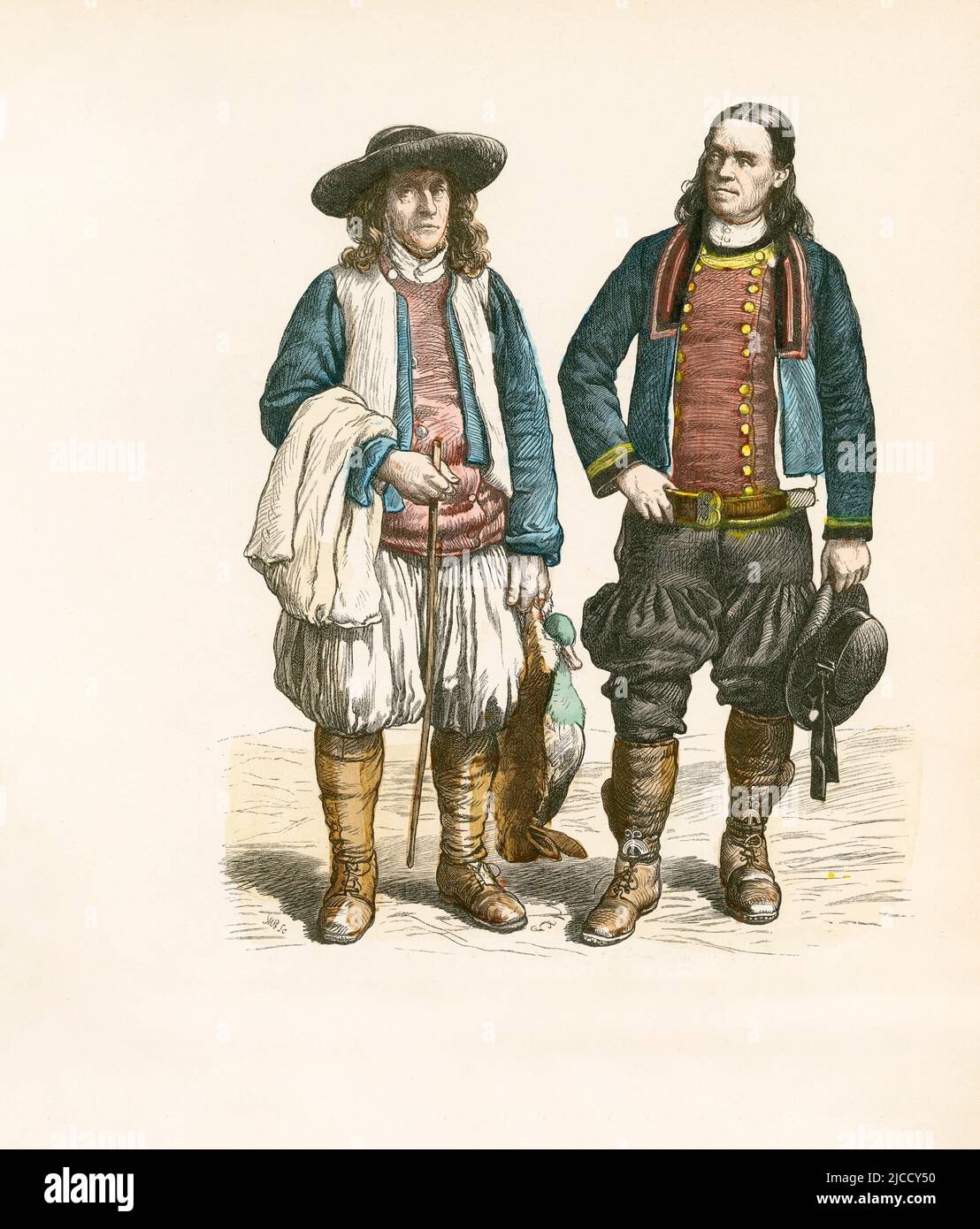 French Folk Dress, Brittany, late 19th Century, Illustration, The History of Costume, Braun & Schneider, Munich, Germany, 1861-1880 Stock Photo