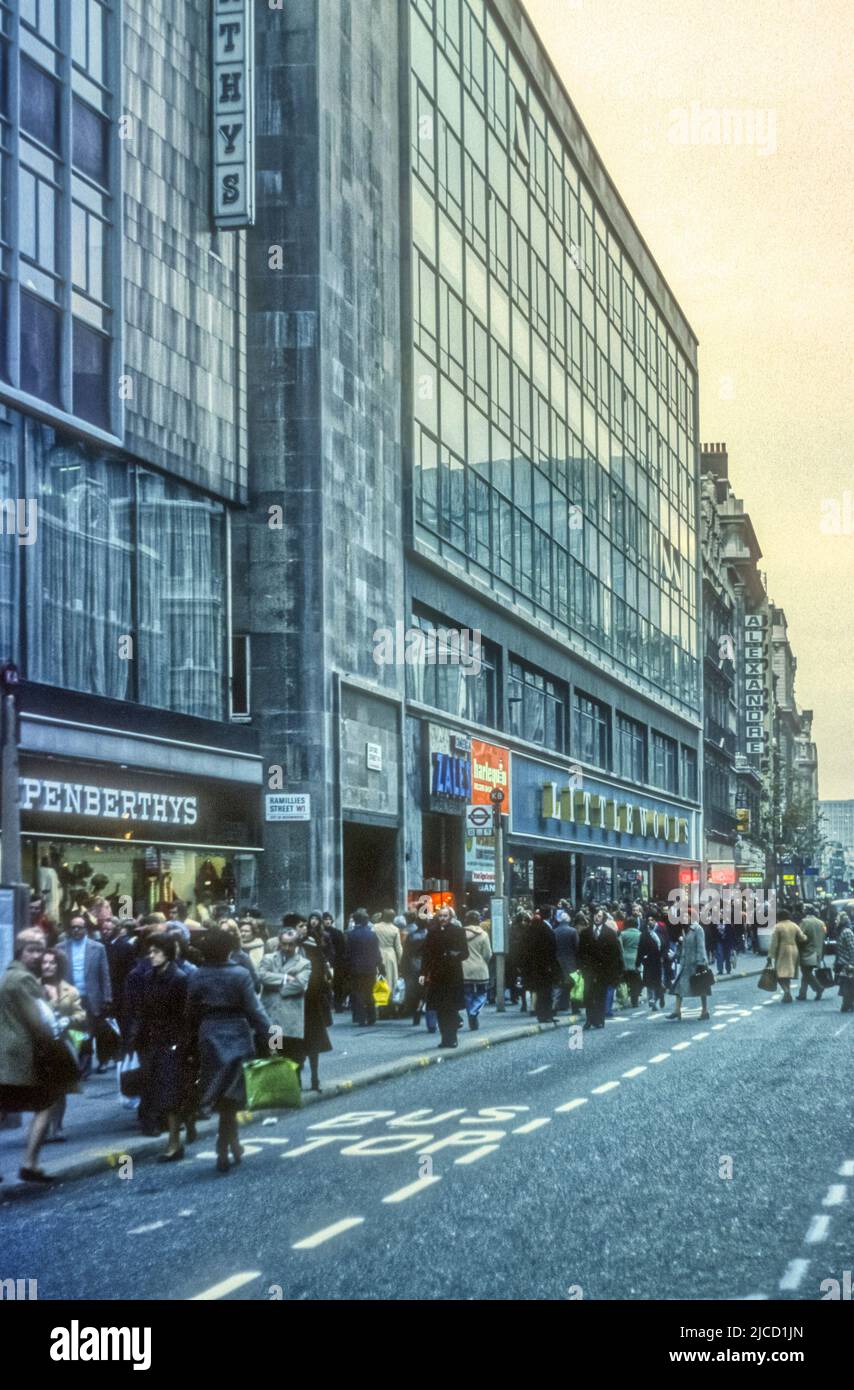 1970s archive image of Littlewood's department store in Oxford Street